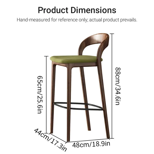Tabouret de Bar en bois avec dossier – vue 5