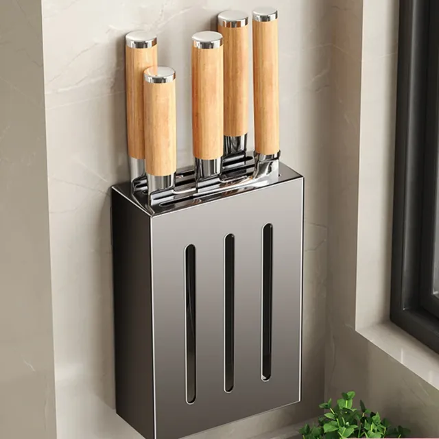 Porte couteaux mural acier inoxydable poli rectangulaire… – vue 2