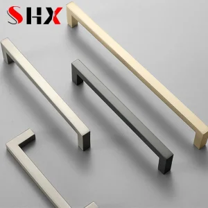 Poignées de porte et tiroirs de cuisine en alliage d&rsquo;aluminium brossé, pour armoire et garde-robe, Style moderne