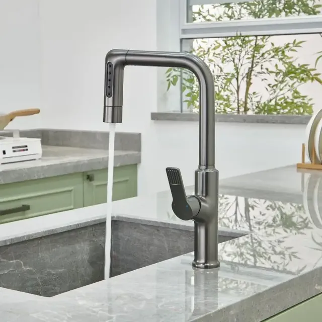 Robinet de cuisine gris pistolet – vue 2