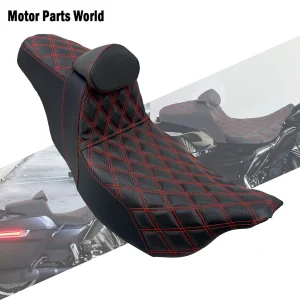 Siège Conducteur et Passager de Moto avec Heart de Dossier, en Cuir, pour Harley Touring Electra Street Road, 09-2023 Siège Conducteur et Passager de Moto avec Heart de Dossier, en Cuir, pour Harley Touring Electra Street Road, 09-2023