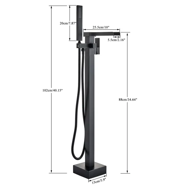 Robinet de baignoire à cascade doré – vue 2
