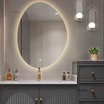 Miroirs de bain irréguliers nordiques, désembuage lumineux, miroir de salle de bain intelligent, miroir de maquillage de salle de bain à domicile, miroir d&rsquo;art mural EE