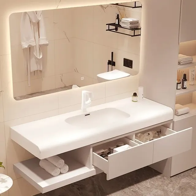 Lavabo flottant armoire De salle De bain applique murale… – vue 2