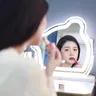 Miroir de salon en verre lumière LED mur grand cercle… – vue 3