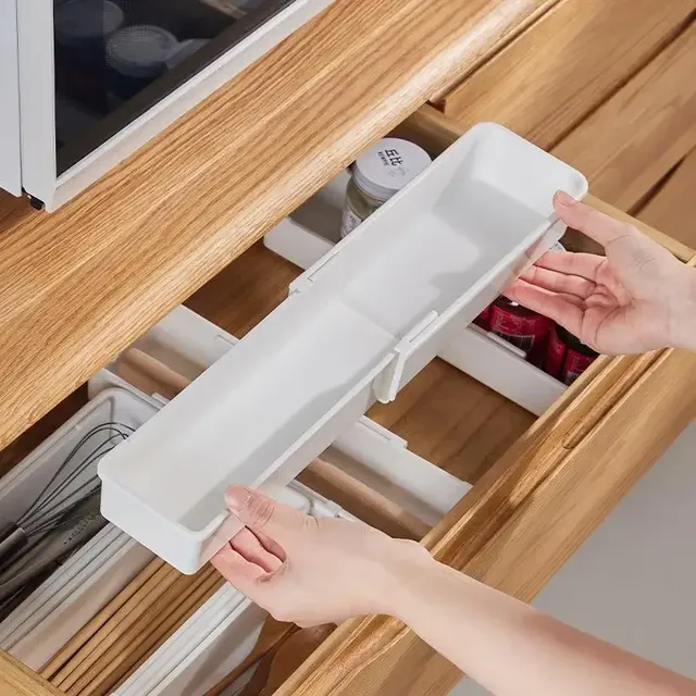 Organisateur tiroir extensible rangecouverts blanc… – vue 4