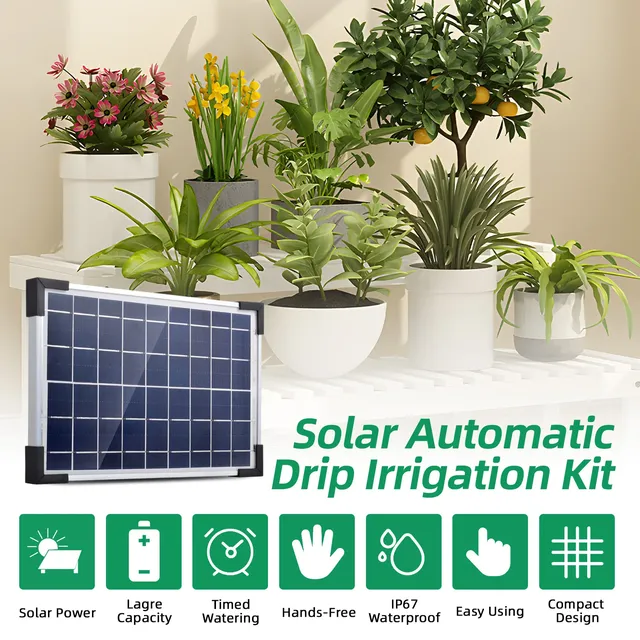 Système d'irrigation goutte-à-goutte solaire automatique – vue 2