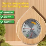 Thermomètre et hygromètre de Sauna en bois, compteur de température et d&rsquo;humidité pour salle de Sauna, Spa, hammam, suspension murale, sans batterie