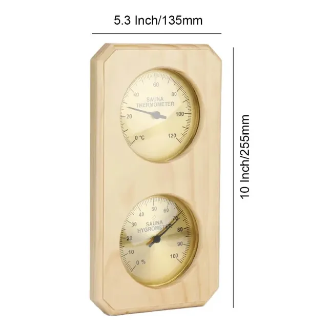 Thermomètre et hygromètre de Sauna en bois – vue 4
