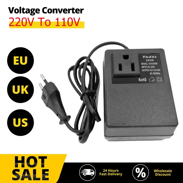 Convertisseur tension voyage portable compact 200W 220V…