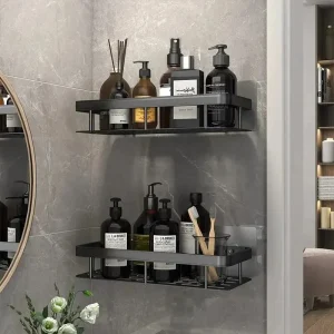 HOShelf-Étagère Murale de Douche, Rangement de Maquillage, Shampooing T1, Accessoires sans Perceuse