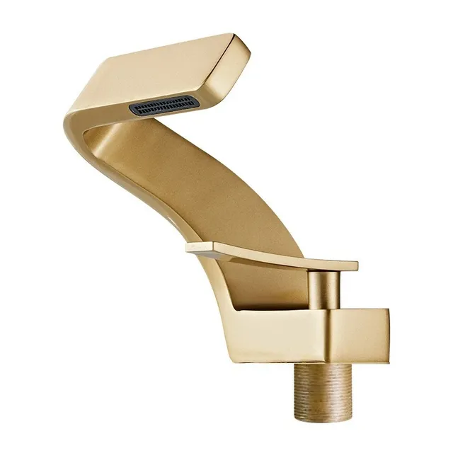 Robinet lavabo monobloc laiton doré mat monotrou… – vue 7