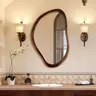 Miroir de salle de bain en bois de noyer – vue 1