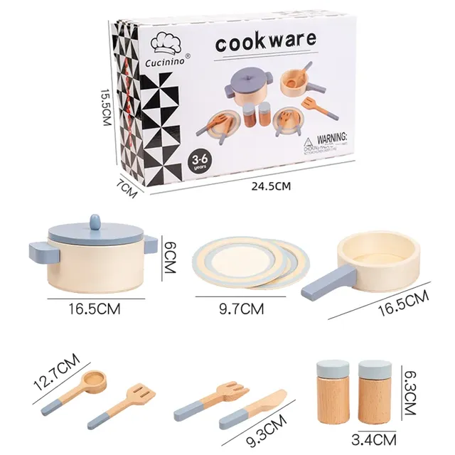 Jouets de cuisine de simulation en bois pour enfants – vue 6
