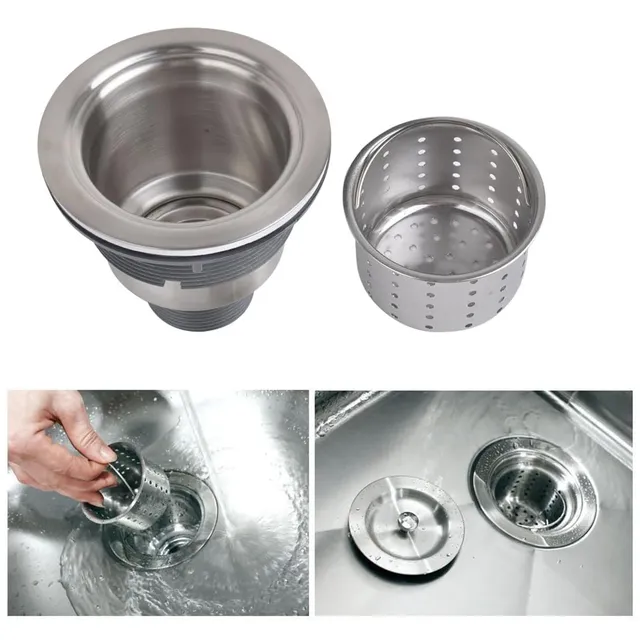 Panier filtre évier acier inox304 brossé doré nickelé or… – vue 3