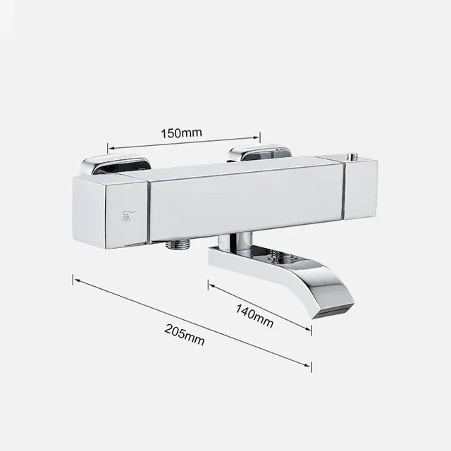 Mitigeur thermostatique mural baignoire douche acier… – vue 3