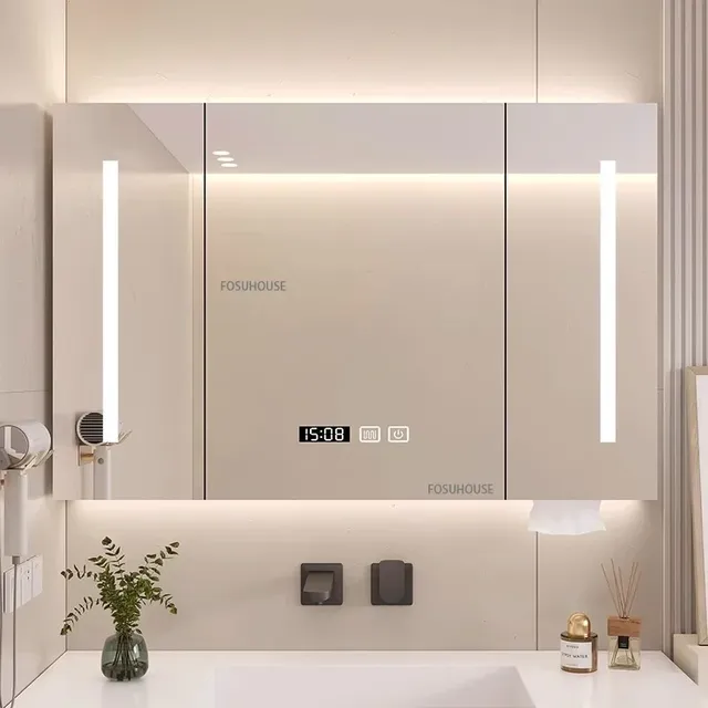 Armoire miroir murale salle rétroéclairé trois portes…