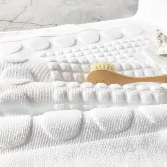 Serviette de sol blanche Jacquard petit pied maison… – vue 2