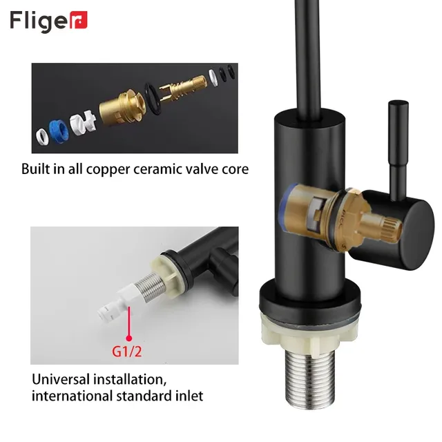 Fliger robinets de cuisine 1/4 "en acier inoxydable – vue 3