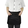 Tablier noir demi-longueur avec poches pour femme et homme – vue 5