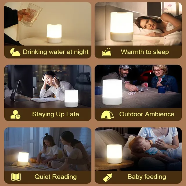 Chevet Led veilleuses Dimmable charge bureau lampes de… – vue 6