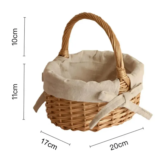 Panier mariage noeud papillon osier tressé anse haute… – vue 6