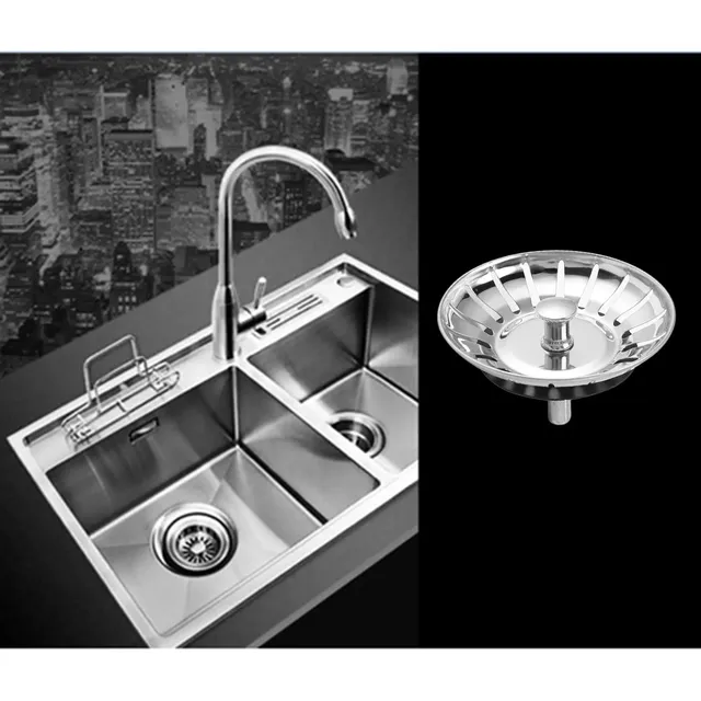 Crépine évier cuisine acier inoxydable argent mat… – vue 2