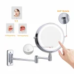 Miroir de maquillage mural grossissant 10x deux côtés, miroir de maquillage en aluminium, miroir cosmétique, cadeau pour dame