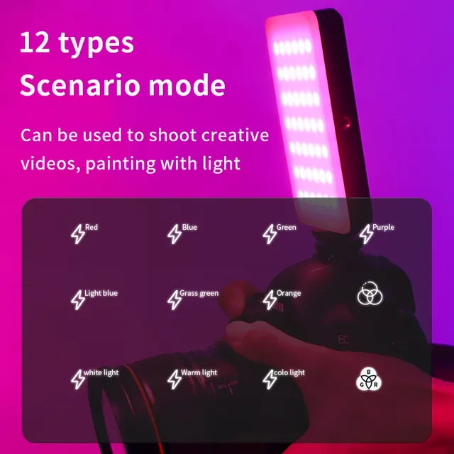 Lumière vidéo RGB Portable LED pour appareil photo – vue 2