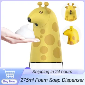 Distributeur automatique de savon en mousse, capteur intelligent de dessin animé, shampoing et salle de bain, lavage des mains, pompe de savon hygiénique, cadeau pour enfant Distributeur automatique de savon en mousse, capteur intelligent de dessin animé, shampoing et salle de bain, lavage des mains, pompe de savon hygiénique, cadeau pour enfant