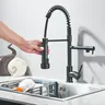 Robinet de cuisine extractible noir double bec 360 °… – vue 3
