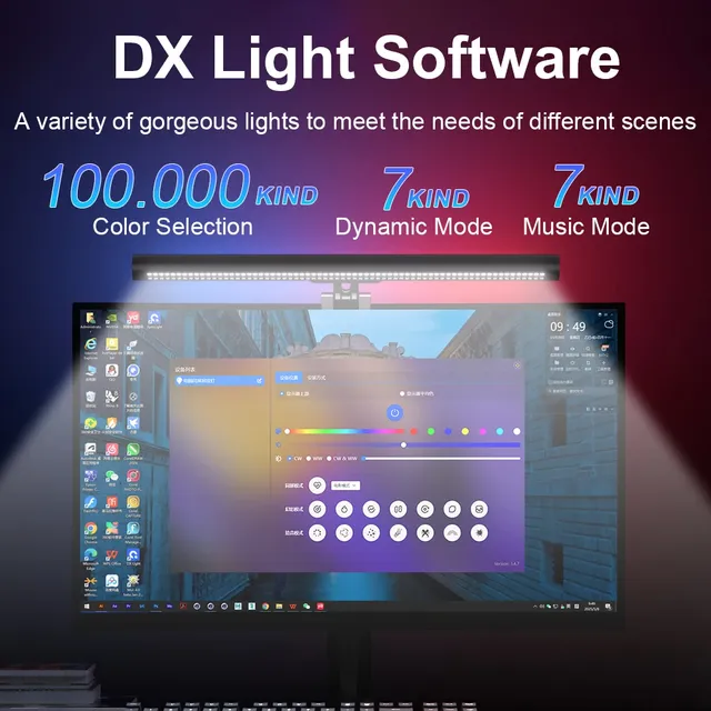 Barre lumineuse RGB pour moniteur d'ordinateur – vue 5