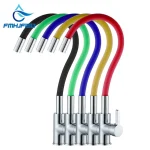 Robinet mitigeur d&rsquo;eau chaude et froide, Tube coloré universel, robinet d&rsquo;évier de cuisine, robinet de tuyau Flexible rotatif à 360 degrés, grue de montage sur pont