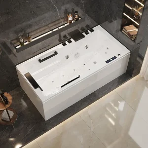 Baignoire multifonctionnelle en acrylique, capacité de charge élevée, jupe côté droit, meubles de luxe Baignoire multifonctionnelle en acrylique, capacité de charge élevée, jupe côté droit, meubles de luxe