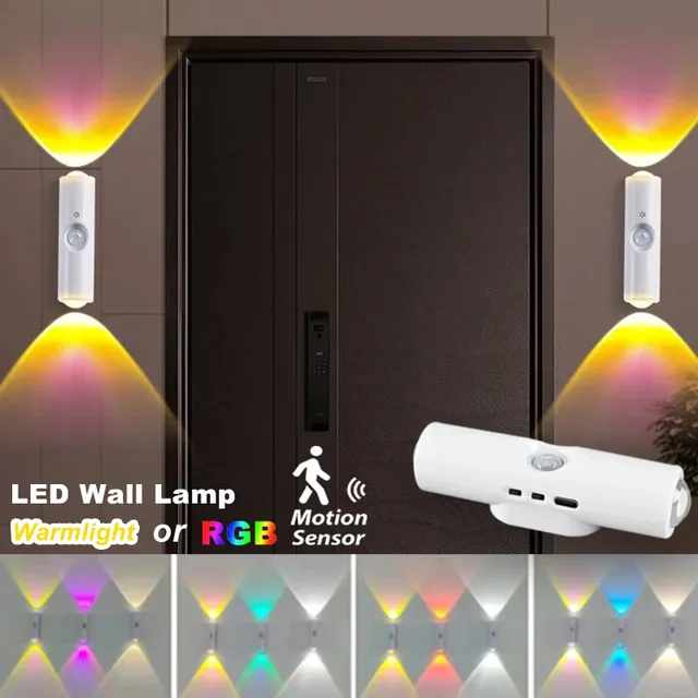 Appliques murales RGB LED avec capteur de mouvement