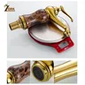 Robinet lavabo monocommande doré café marbre veiné bec… – vue 5