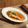 Assiette ovale Texture roche – vue 3