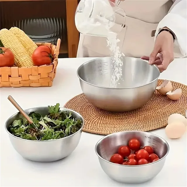 Ensemble de bols en acier inoxydable avec balance – vue 5