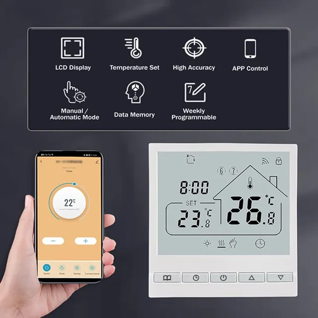 Thermostat intelligent WiFi 5 + 2 Programmable 3A – vue 6