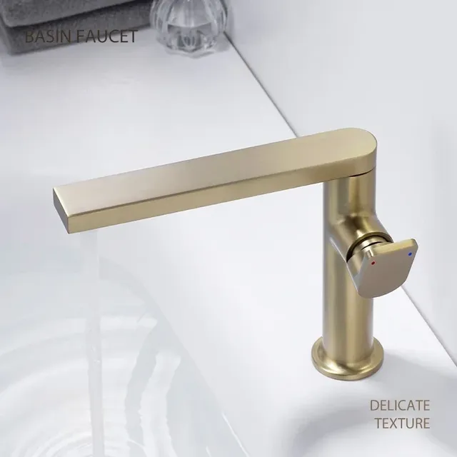 Mitigeur Lavabo Monotrou Laiton Cascade Bec Plat… – vue 6
