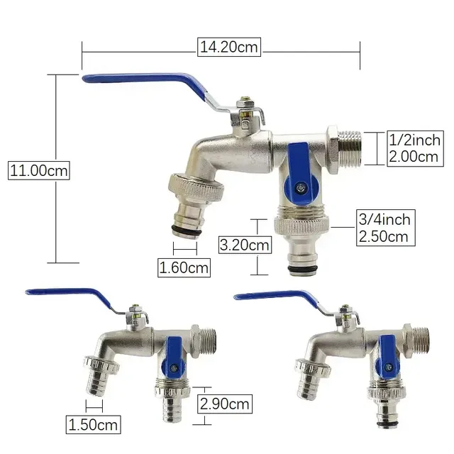 Robinet d'irrigation horticole à double poignée – vue 7