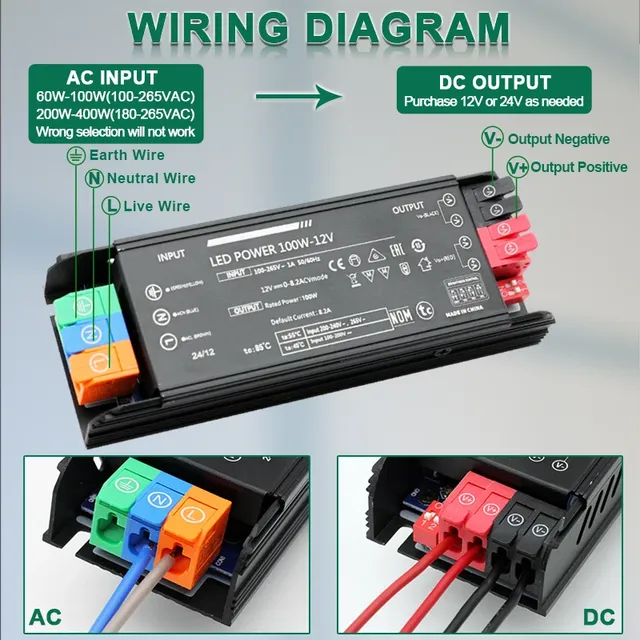 Alimentation LED AV vers DC 12V ou 24V – vue 3