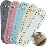 Fond Long ovale pour sac tricoté sacs en cuir PU accessoires sac à main Base fait à la main avec trous couleur unie bricolage Crochet sac bas