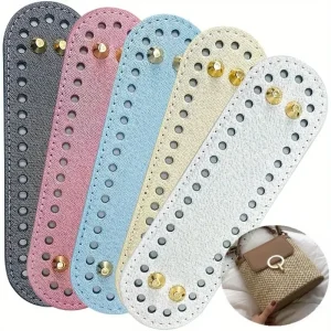 Fond Long ovale pour sac tricoté sacs en cuir PU accessoires sac à main Base fait à la main avec trous couleur unie bricolage Crochet sac bas Fond Long ovale pour sac tricoté sacs en cuir PU accessoires sac à main Base fait à la main avec trous couleur unie bricolage Crochet sac bas