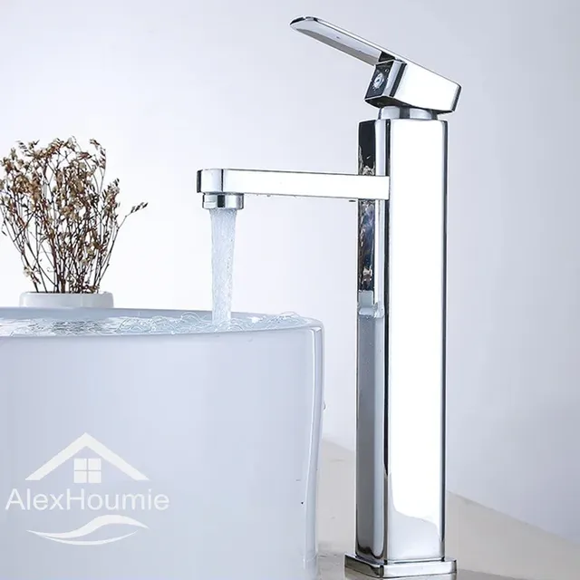Mitigeur lavabo haut design contemporain chromé brillant… – vue 2