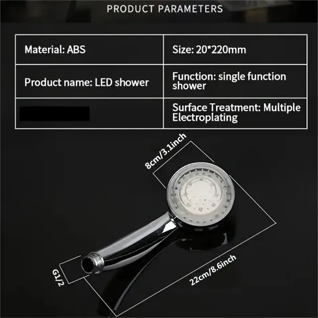 Pommeau de douche lumineux LED – vue 6
