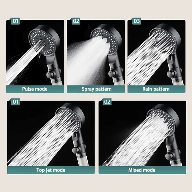 Pommeau de douche haute pression réglable avec filtre – vue 6
