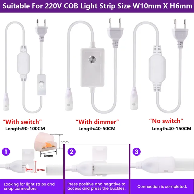 Bande lumineuse LED COB 220V 230V – vue 2