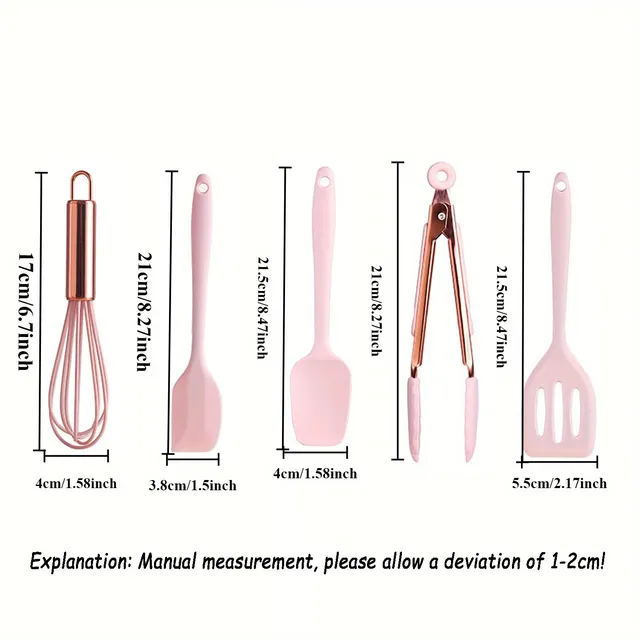 Ensemble cinq pièces d'ustensiles de cuisine en or rose… – vue 2