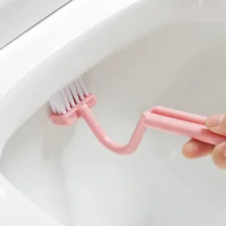 Brosse WC S courbée tête nylon poils blancs manche pliable poignée…